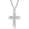 Thumbnail Image 1 of Men's Cross Necklace Diamond Accent Stainless Steel 24&quot;