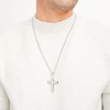 Thumbnail Image 4 of Men's Cross Necklace Diamond Accent Stainless Steel 24"