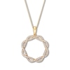 Diamond Circle Twist Necklace 3/8 ct tw 10K Yellow Gold