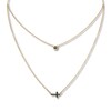 Black Diamond Layered Choker Necklace 1/5 ct tw 10K Yellow Gold 18"