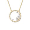Diamond Circle Necklace 1/4 cttw Round & Baguette 10K Yellow Gold 19"