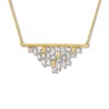 Diamond Necklace 3/8 ct tw Round/Baguette 10K Yellow Gold