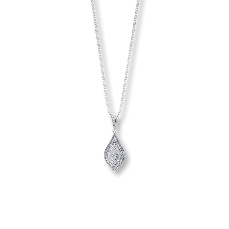 Diamond Necklace 1/8 ct tw Round-cut Sterling Silver 18"