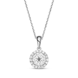 Diamond Necklace 1/3 ct tw Round-cut 10K White Gold 18"