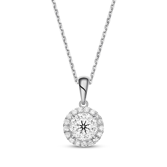 Diamond Necklace 1/3 ct tw Round-cut 10K White Gold 18"