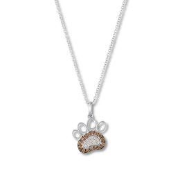 Le Vian Chocolate Diamond Paw Print Necklace 1/5 ct tw 14K Vanilla Gold