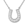 Thumbnail Image 1 of Diamond Horseshoe Necklace 1/15 ct tw Round-cut 10K White Gold 18"
