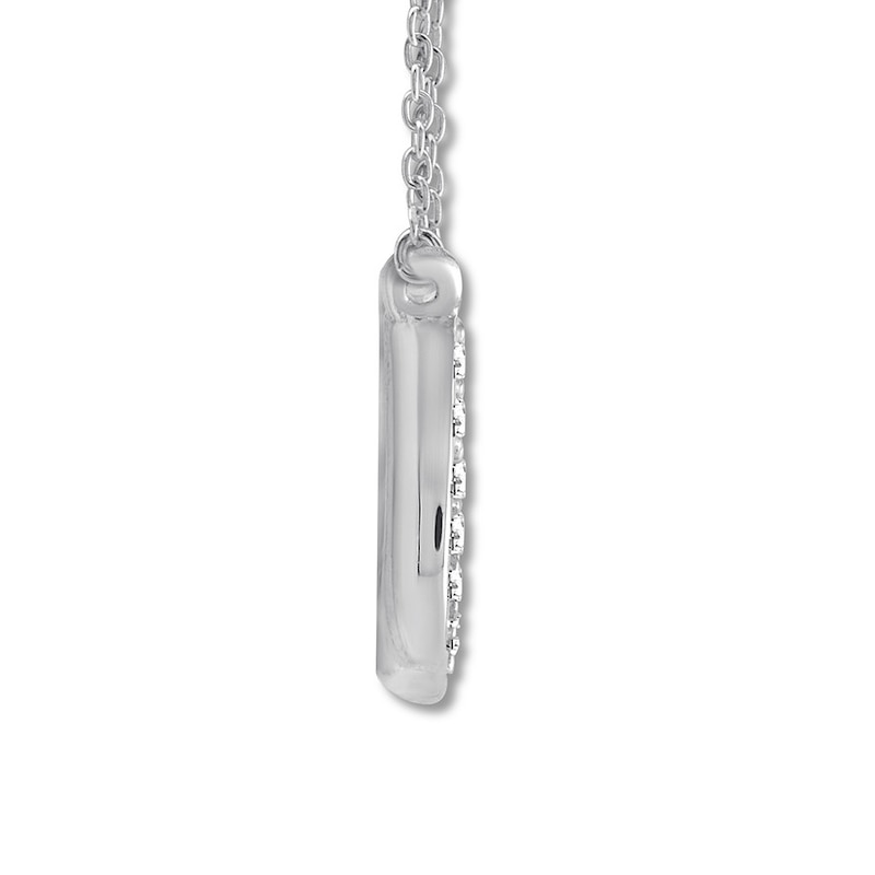 Main Image 2 of Diamond Horseshoe Necklace 1/15 ct tw Round-cut 10K White Gold 18"