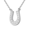 Thumbnail Image 2 of Diamond Horseshoe Necklace 1/15 ct tw Round-cut 10K White Gold 18"