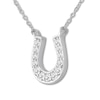 Thumbnail Image 3 of Diamond Horseshoe Necklace 1/15 ct tw Round-cut 10K White Gold 18"