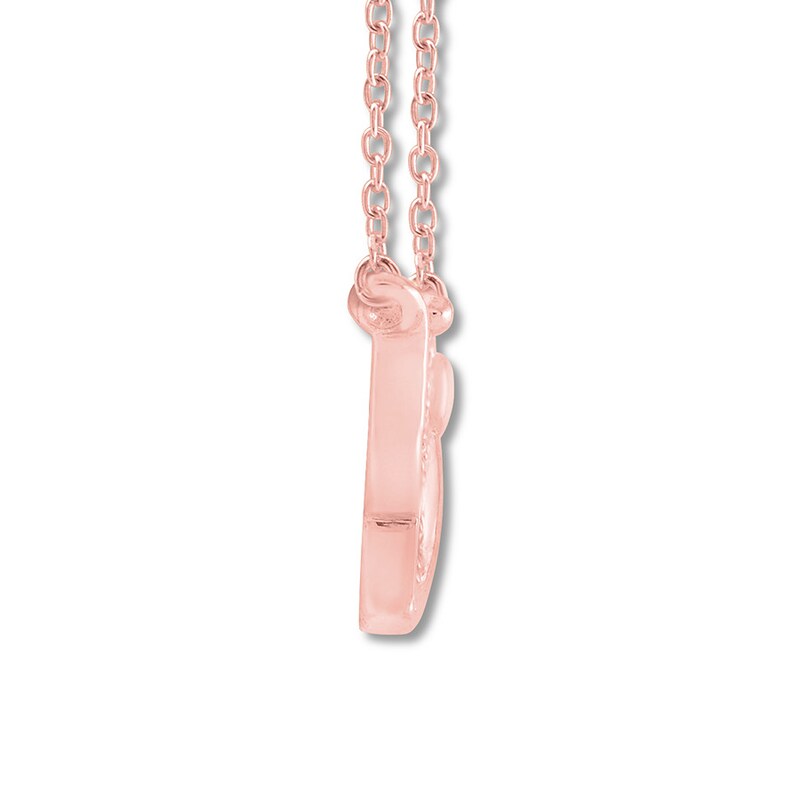 Main Image 2 of Diamond Butterfly Necklace 1/15 ct tw Round-cut 10K Rose Gold 18&quot;