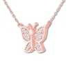 Thumbnail Image 3 of Diamond Butterfly Necklace 1/15 ct tw Round-cut 10K Rose Gold 18&quot;