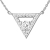 Diamond Triangle Necklace 1/5 ct tw Round-cut 10K White Gold