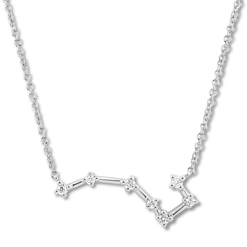 Main Image 1 of Diamond Little Dipper Necklace 1/10 ct tw Sterling Silver 17&quot;