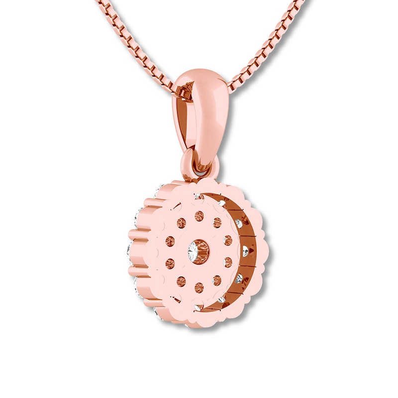 Diamond Necklace 3/8 ct tw Round-cut 10K Rose Gold 18"