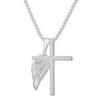 Thumbnail Image 2 of Diamond Cross & Angel Wing Necklace 1/8 ct tw Sterling Silver