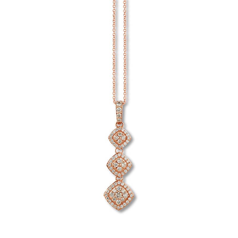 Le Vian Diamond Necklace 5/8 ct tw Round 14K Strawberry Gold 18"