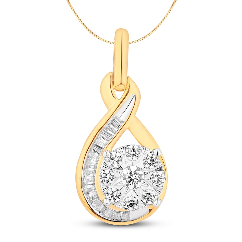 Main Image 1 of Diamond Necklace 1/2 ct tw 10K Two-Tone Gold 18"