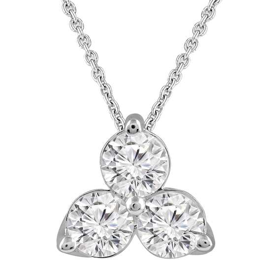 3 Stone Diamond Necklace 1 Ct Tw Round Cut 14k White Gold Kay - 3 Stone Diamond Pendants 3 Stone Diamond Necklace 1 Ct Tw Round Cut 14k White Gold Kay - 3 Stone Diamond Pendants