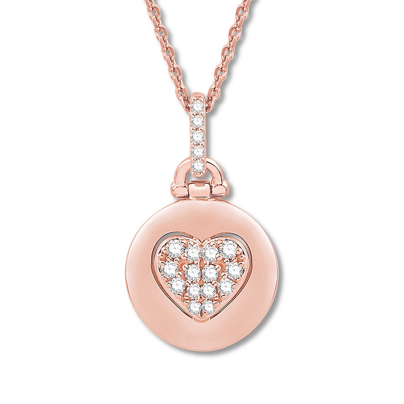 Signature Heart Diamond Necklace 1/6 ct tw 10K Rose Gold