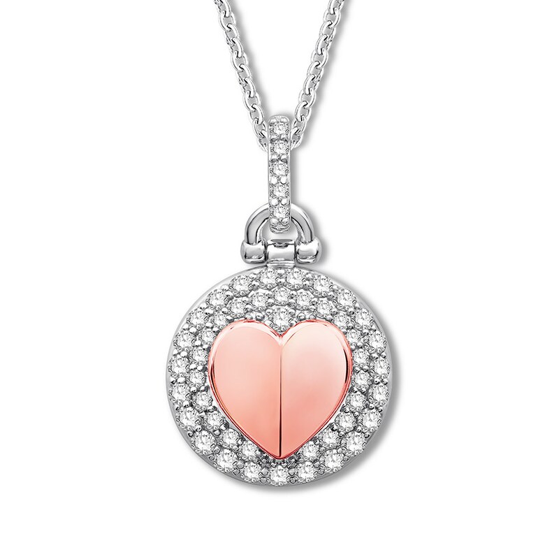 Signature Heart Diamond Necklace 3/8 ct tw 10K Two-Tone Gold