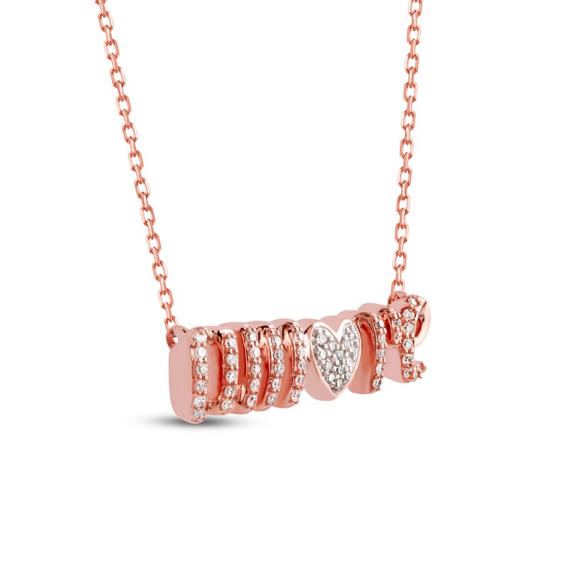 Amore Necklace 1/10 ct tw Diamonds 10K Rose Gold 18.5"