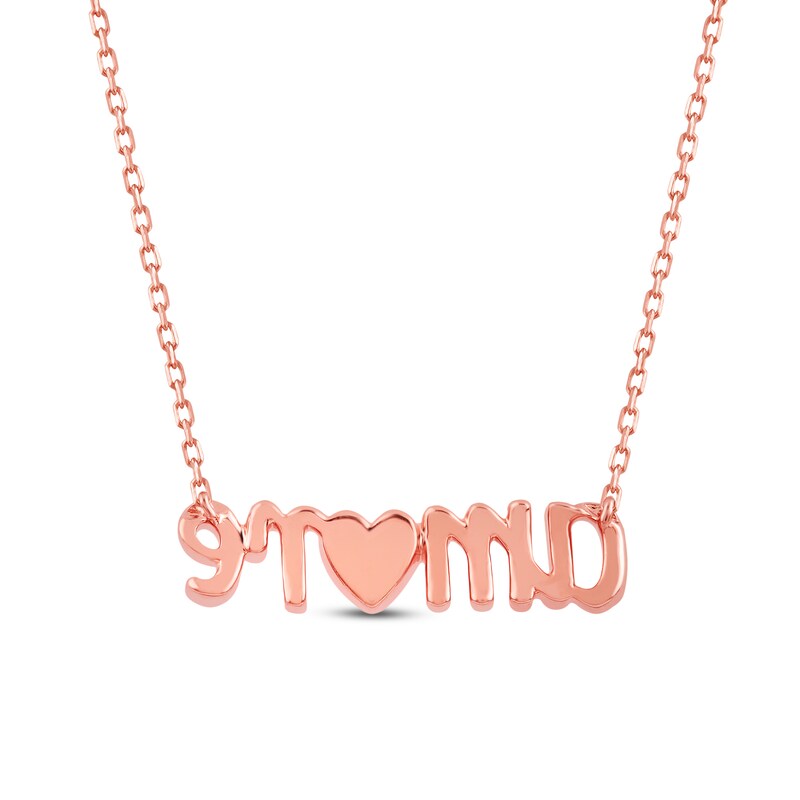 Amore Necklace 1/10 ct tw Diamonds 10K Rose Gold 18.5"