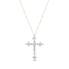 Thumbnail Image 1 of Diamond Cross Necklace 1/2 ct tw Round-cut 10K Yellow Gold 18&quot;