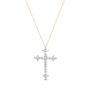 Kay Diamond Cross Necklace 1/2 ct tw Round-cut 10K Yellow Gold 18"