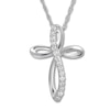 Thumbnail Image 0 of Diamond Cross Necklace 1/10 ct tw Round-cut 10K White Gold 18"