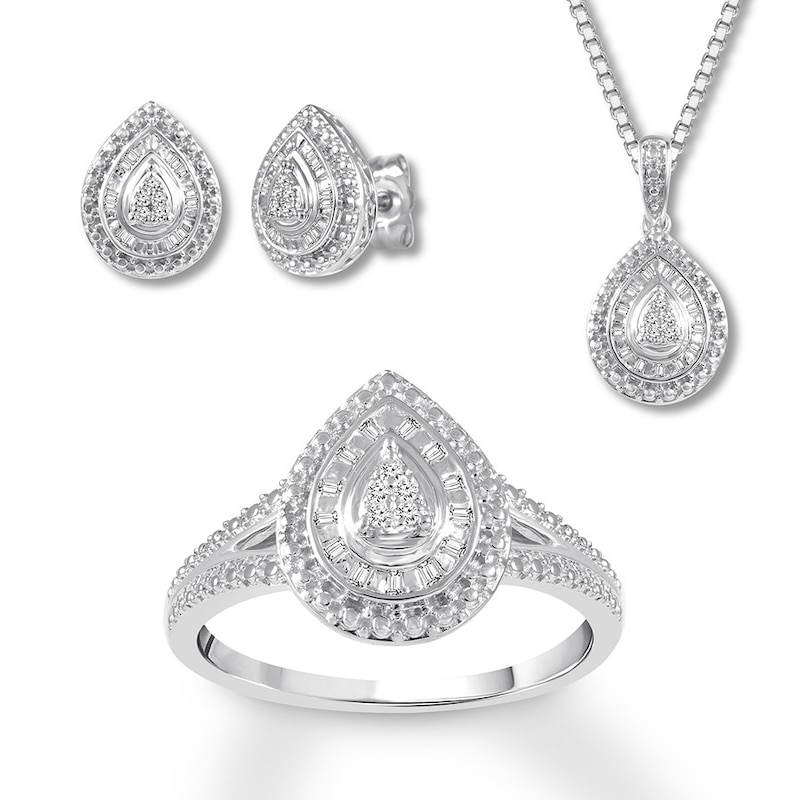 Fabulous New Diamante Necklace & Earring Set 4 PIECE SET 