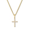 Thumbnail Image 1 of Diamond Cross Necklace 1/15 ct tw Round-cut 10K Yellow Gold