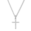 Thumbnail Image 0 of Diamond Cross Necklace 1/4 ct tw Round-cut 10K White Gold