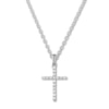 Thumbnail Image 0 of Diamond Cross Necklace 1/4 ct tw Round-cut 10K White Gold