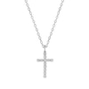 Thumbnail Image 0 of Diamond Cross Necklace 1/4 ct tw Round-cut 10K White Gold 18"