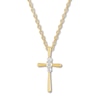 Thumbnail Image 0 of Diamond Cross Necklace 1/4 ct tw Round-cut 10K Yellow Gold