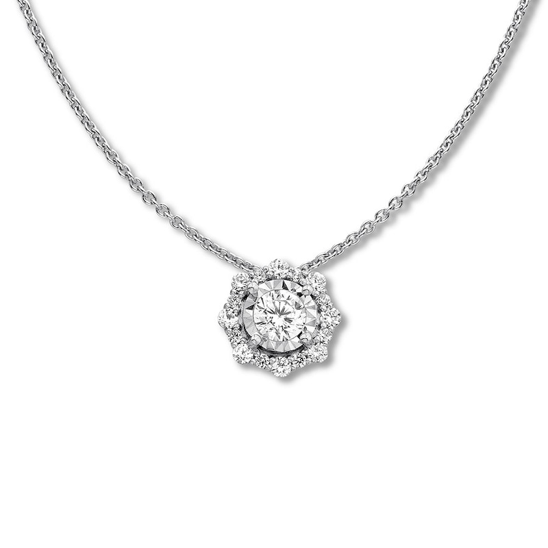 Diamond Necklace 3/8 ct tw Round-cut 10K White Gold