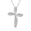 Thumbnail Image 0 of Diamond Cross Necklace 1/20 ct tw Sterling Silver 18"