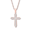 Thumbnail Image 1 of Diamond Cross Necklace 1/6 ct tw Round-cut 10K Rose Gold 18&quot;