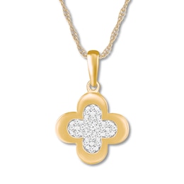 Diamond Necklace 1/8 ct tw Round-cut 10K Yellow Gold 18"