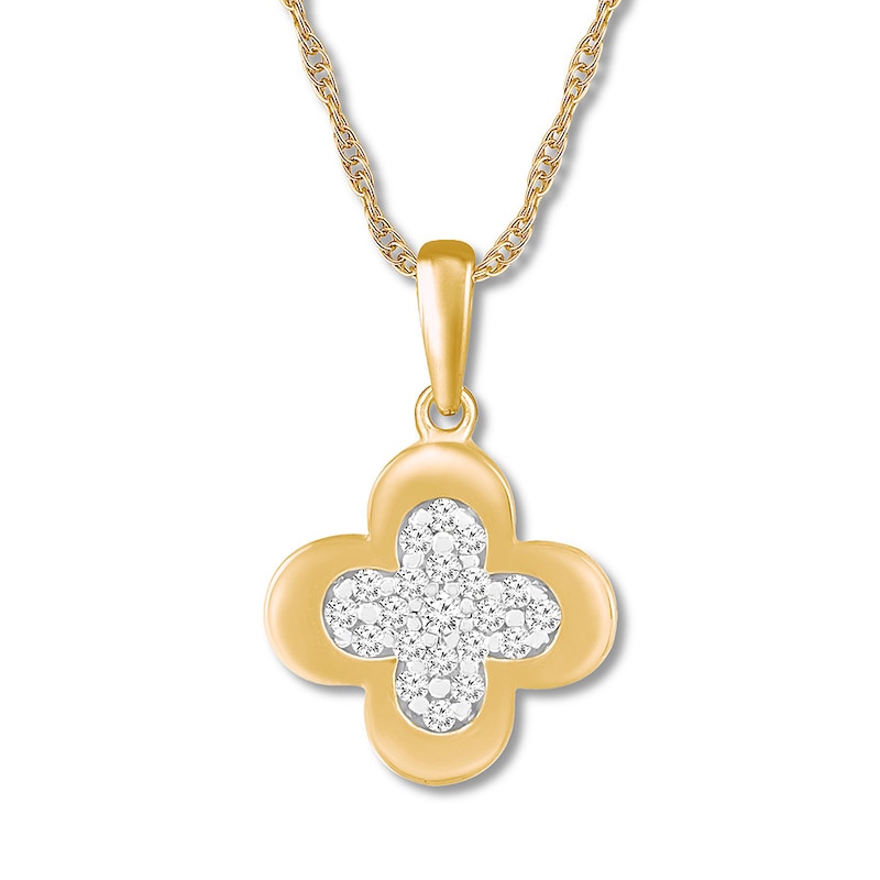 Diamond Necklace 1/8 ct tw Round-cut 10K Yellow Gold 18"