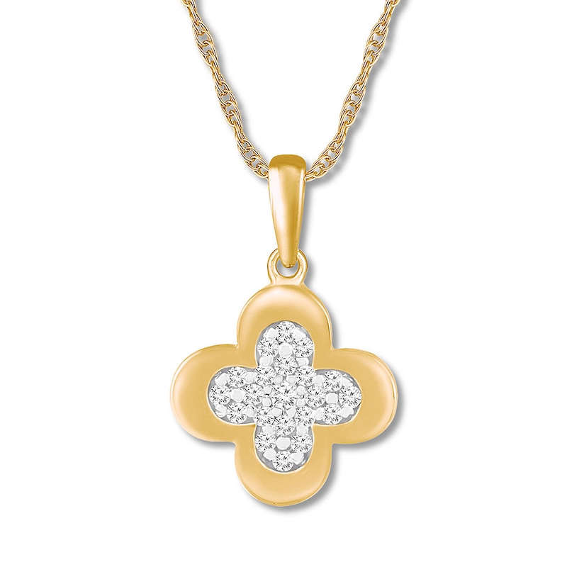 Main Image 1 of Diamond Necklace 1/8 ct tw Round-cut 10K Yellow Gold 18&quot;