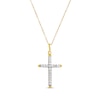 Thumbnail Image 0 of Diamond Cross Necklace 1/4 ct tw Round-cut 10K Yellow Gold 18"