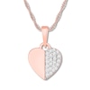 Diamond Heart Necklace 1/10 ct tw Round-cut 10K Rose Gold