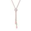 Thumbnail Image 1 of Diamond Geometric Lariat Necklace 1/8 ct tw 10K Rose Gold 18&quot;