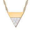 Thumbnail Image 0 of Diamond Triangle Necklace 1/10 ct tw Round-cut 10K Yellow Gold 18"