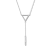 Thumbnail Image 1 of Diamond Triangle Lariat Necklace 1/6 ct tw Sterling Silver 18&quot;