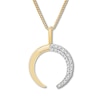 Diamond Crescent Necklace 1/15 ct tw Round-cut 10K Yellow Gold