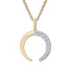 Thumbnail Image 1 of Diamond Crescent Necklace 1/15 ct tw Round-cut 10K Yellow Gold 18&quot;