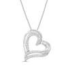 Thumbnail Image 1 of Diamond Heart Necklace 1/4 ct tw Round & Baguette Sterling Silver 18&quot;